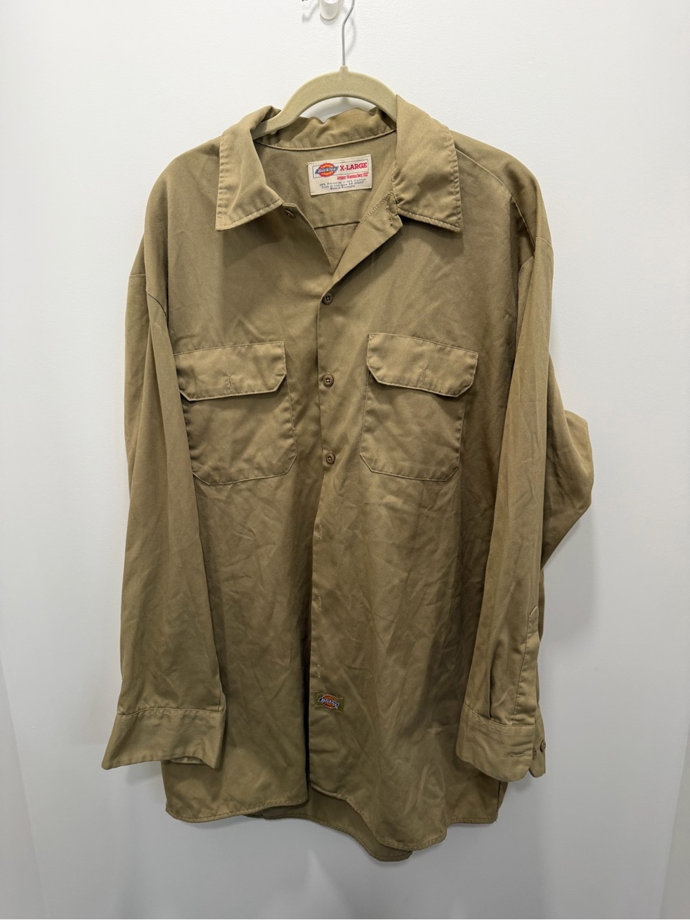 Dickies Khaki Work Shirt Jacket - Button Front